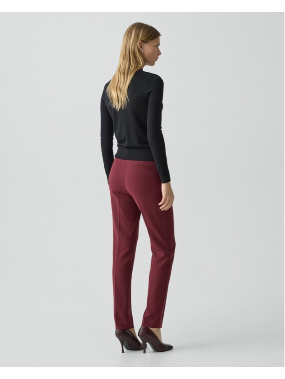 Women's Theory Treeca Full Length Pant in Admiral Crepe Trousers Size 10 - Picture 3 of 8